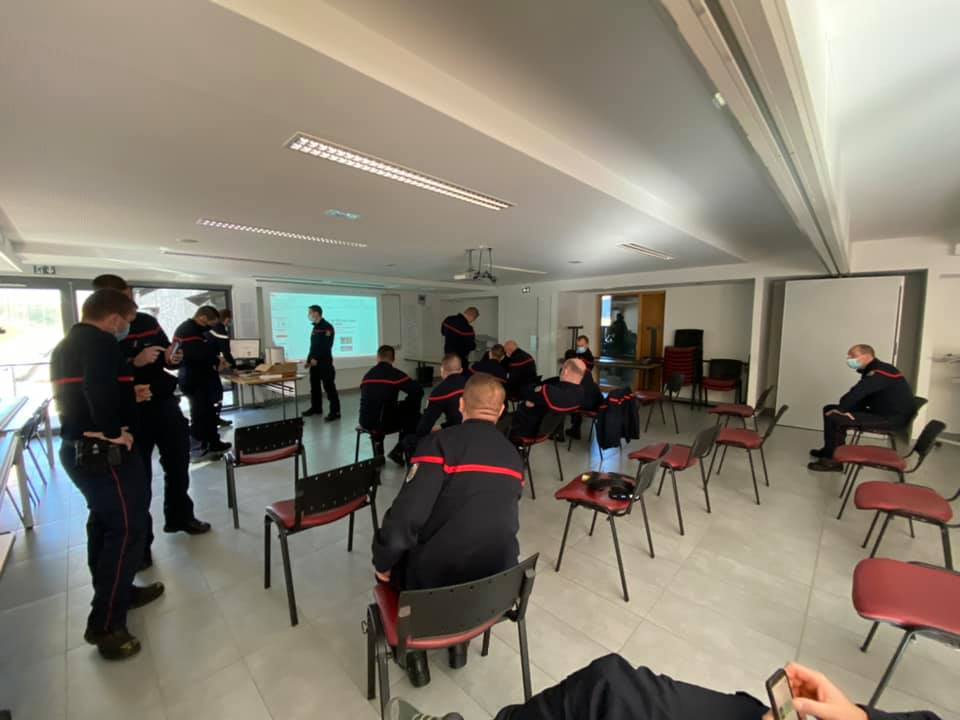 firefighters in training