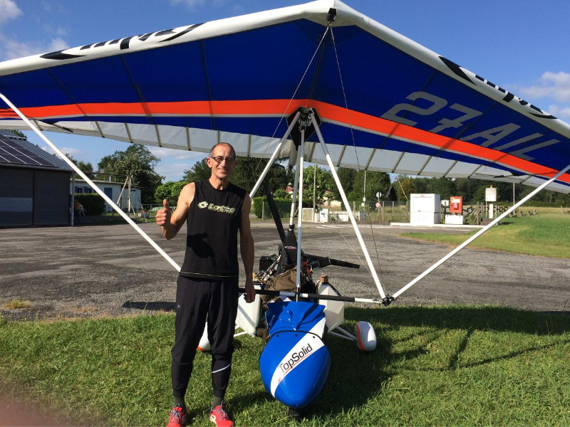 Jean-Claude Quenault and his weight-shift microlight