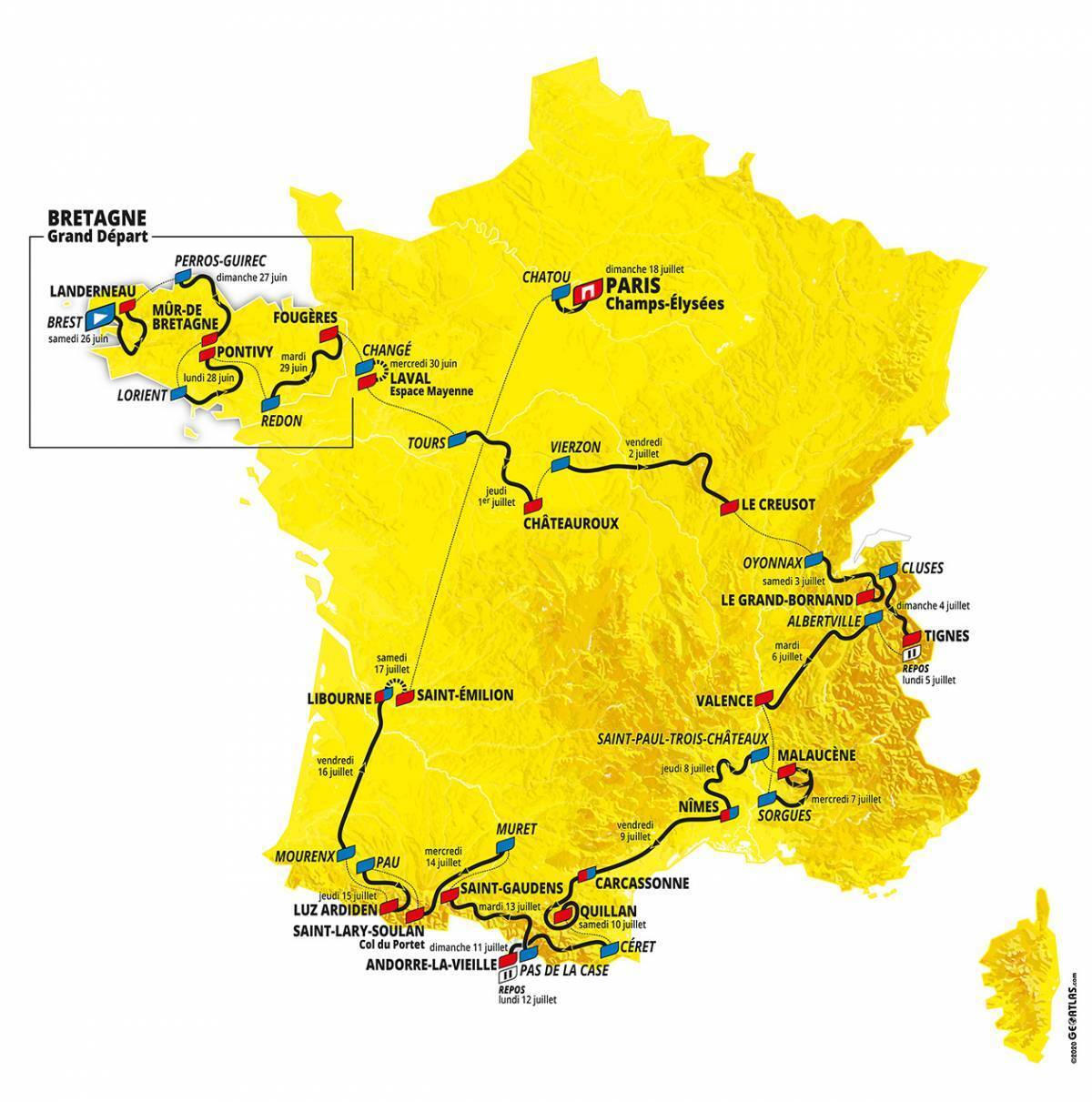 Tour de France map