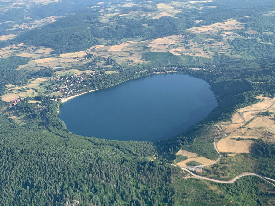 Lake Issarlès, a natural crater lake
