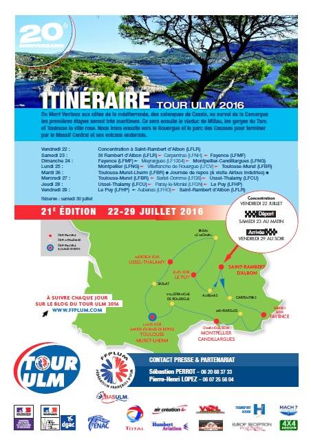 Tour ULM 2016 route map