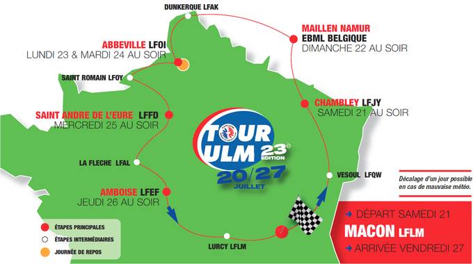 Tour ULM 2018 route map