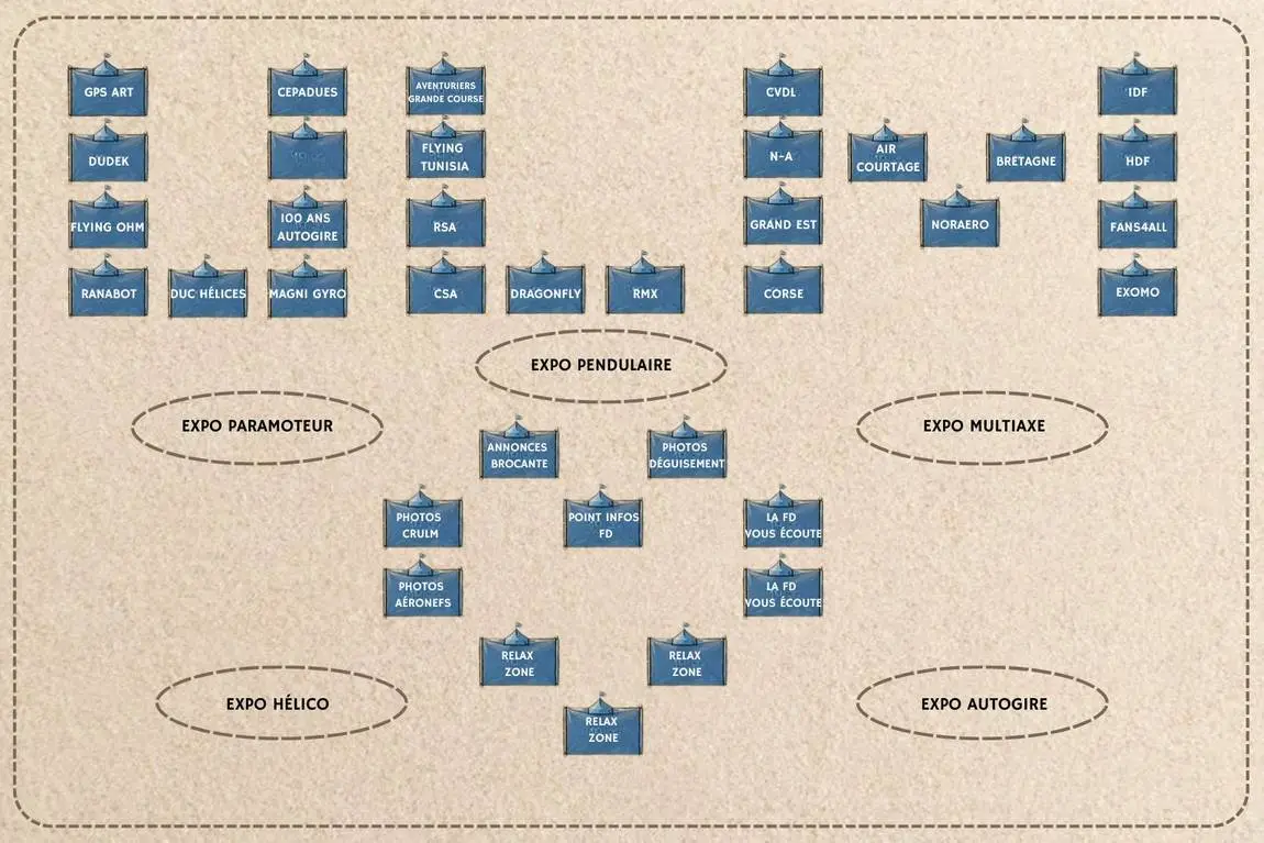 Plan of the marquees and exhibitions